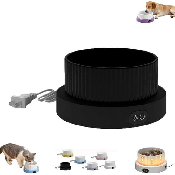 Heated Water Bowl for Cats,450ml Thermostatic Control ,Three Temperature Settings Pet Dish ,Provides Warm Water in Winter for Dogs Cats Chickens
