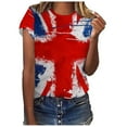 thumbnail image 1 of T-Shirts du 4 Juillet pour Femmes, T-Shirts Graphiques Mignons pour la Journée de l'Indépendance, Manches Courtes Décontractées Col Rond Tops d'Été 2023, 1 of 6