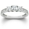 thumbnail image 1 of 3/4ct Three Stone Round Diamond Engagement Ring 14K White Gold, 1 of 3