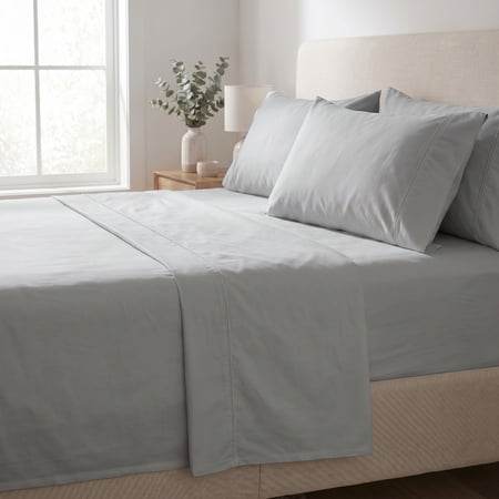 Omne Sleep 3-Piece Gray Microfiber Brushed Sheet Set, Twin - Hypoallergenic, Deep Pocket, Ultra Soft