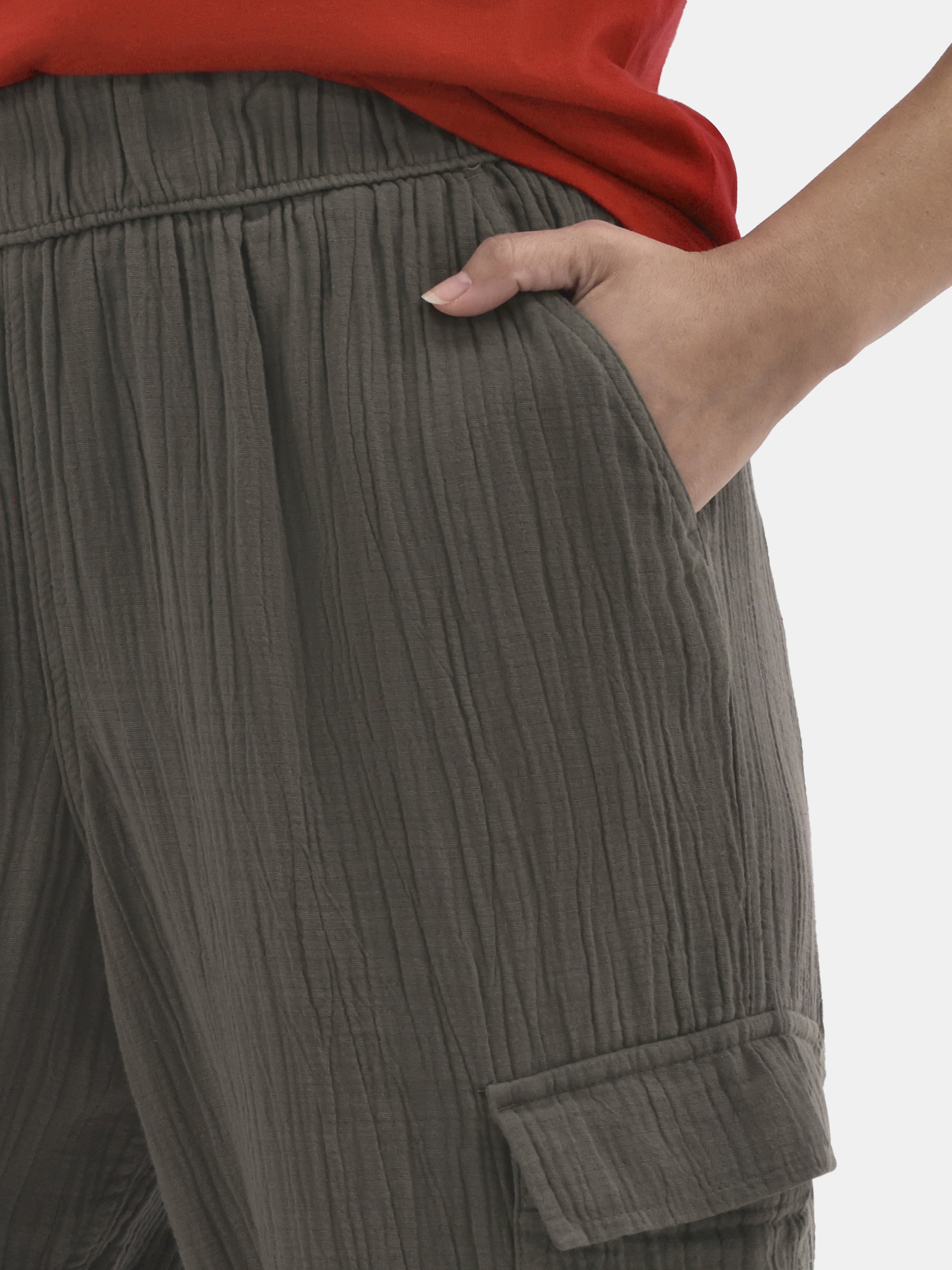 Time and Tru Women's and Women's Plus Cotton Double Cloth Cargo Pants, Sizes XS-4X