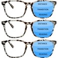 thumbnail image 1 of 3 Pack Progressive Multifocus Reading Glasses for Women and Men Blue Light Blocking Anti Eyestrain Computer Readers, 1 of 7