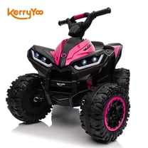 Kerry Yoo AT2 12V ATV Ride on, Electric Car for Kids, 4 Wheels Ride on toys, Ages 3 ,Remote Control,LED Lights,Music-Pink