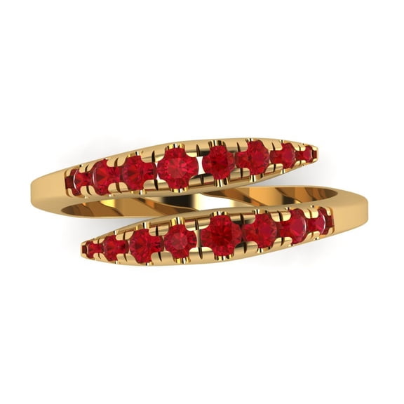 0.235 ctw Wedding Band for Women - 18K Yellow Gold Simulated Ruby Stackable Eternity Ring