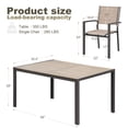 thumbnail image 3 of Homall 7 Piece Outdoor Dining Set for 6, Patio Table and Chairs Set with Textilene, Stackable Breathable Mesh Chairs, All-Weather Patio Furniture for Backyard Deck Poolside, Brown, 3 of 7
