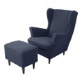 thumbnail image 1 of Ounissouiy 3 pack/lote, cómoda y elegante, funda para sillón orejero y funda para taburete otomano, además de decoración del hogar Decoración del hogar azul oscuro, 1 of 6