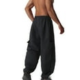 thumbnail image 6 of Cavosen Cargo Pants for Men Flowy Low waist Trousers with Pockets Solid Elastic Waist Bottoms Jogger Windbreaker Trendy Clothes, 6 of 9
