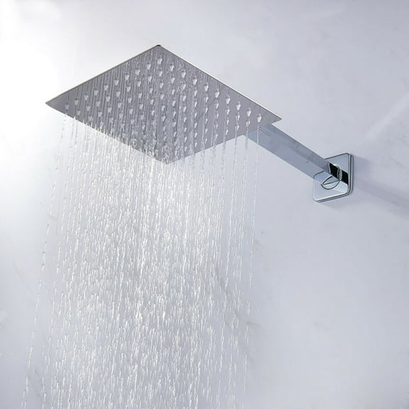 1 Pcs 8 inch Large Square Shower Head Overhead Rainfall Shower Head Chrome Stainless Steel Bathroom Replacement Accessories