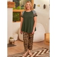 thumbnail image 7 of LARACE Plus Size Tunics Tops for Womens Crewneck Short Sleeve Blouse T Shirts ArmyGreen_2X, 7 of 7
