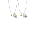 thumbnail image 2 of Delight Jewelry Silvertone Mini Two Sided Yellow Heart Mother & Daughter Heart Necklaces (Set of 2), 19"+2", 2 of 4