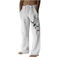 thumbnail image 3 of Jinhomg Mens Casual Baggy Pants Vintage Ethnic Style Printed Lounge Pants Lightweight Comfy Elastic Drawstring Waist Pants with Pockets Vacation Beachwear XXL, 3 of 7