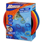 Banzai POOL-TIME Multicolor Dive Rings Pool Game