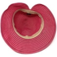 thumbnail image 4 of Nickanny's Packable Denim Crusher Sun Shade Beach Hat, Adjustable Wide Shapeable Brim Split Back, SPF UPF 50 UV Protection With Snap On Bow (Pink), 4 of 5