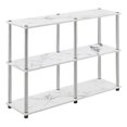 thumbnail image 2 of Designs2Go Table Console Sans Outils avec Étagères en Finition Bois Marbre Blanc, 2 of 8