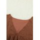 thumbnail image 2 of ABPHQTO Blusa de talla grande con lunares suizos y manga farol con cuello en V naranja para mujer, 2 of 5