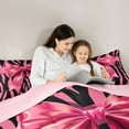 thumbnail image 5 of Feelyou Fashion Bowknot Kids Twin Bedding Sets 7-Piece, Kawaii Princess Ribbon Bedding Comforter Set, Zebra Print Black Pink Reversible Sheet Sets, Breathable Home Decor, 5 of 9