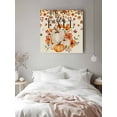 thumbnail image 3 of Canvas Print Wall Art Hello Fall White Orange Pumpkin Linen Leaf Thanksgiving Framed Canvas Art Wall Decor Pictures Painting Morden Artwork for Living Room Bedroom, Ready to Hang, 8"x8", 3 of 4