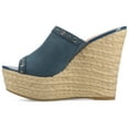 thumbnail image 3 of Journee Womens Yari Platform Espadrille Wedge Sandals, 3 of 10