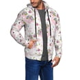 thumbnail image 2 of Kdxio Flamingo And Flowers Print Men Hoodies Casual Hoodies for Men with Zip Pockets Full Zip Long Sleeve Sweatshirt Sports Hooded Jacket-3X-Large, 2 of 5