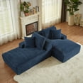 thumbnail image 6 of 78.8" Oversized Double Chaise Lounge Sofa Indoor, Holaki Modern Corduroy Upholstered Sectional Sofa Cloud Couch Loveseat Sleeper Bed with High-Density Spring Padding, No Assembly Required, Blue, 6 of 7