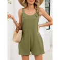 thumbnail image 2 of JFGHDG Women's Summer Short Overalls Casual Sleeveless Adjustable Button Strap Loose Jumpsuits Rompers with Pockets 2026 Green 2XL, 2 of 9