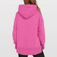 thumbnail image 4 of Oversized Hoodies for Women Fleece Side Slit Hooded Sweatshirts Thumbhole Long Sleeve Sweatshirts Cozy Pullover Shirts Hot Pink XL, 4 of 7