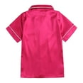 thumbnail image 5 of Kid Silky Satin Pajamas Set for Girls Boys 9M-13T Pjs Set Baby Short Sleeve pants suit Button-up Lounge Sleepwear Sets Nightwear, 5 of 10