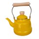 thumbnail image 5 of Tetera vintage esmaltada con mango de madera resistente al calor para el té de la cocina del hogar. Amarillo, 5 of 9