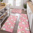 thumbnail image 2 of Pink Christmas Santa Pattern Kitchen Rugs Sets Of 3,Kitchen Runner Rugs Non Skid Washable,Decorative Kitchen Floor Mats for Kitchen,Sink,Laundry,17"x30"+ 17"x47" + 17"x59", 2 of 6