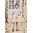 thumbnail image 4 of Arshiner Boys Linen Shorts with Elastic Waist Breathable Summer Beach Shorts for Kids, 4 of 6