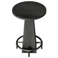 thumbnail image 4 of Yardi Yarda Round Bar Table with Metal Footrest, Modern Industrial Style Bar Table for Indoor, Black, 4 of 5