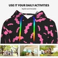 thumbnail image 6 of Hoodies for Women - Halloween pink bats black cool Comfrt Colour Drawstring Women'S Fashion Hoodies & Sweatshirts, Fall Outfits Clothes for Women 2024 Pullover with Kangaroo Pocket, 6 of 7