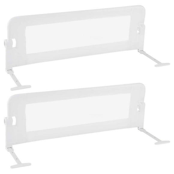 Costway 2 PCS 42" Toddler Foldable Bed Rail with Adjustable Safety Strap Bedrail Guard White
