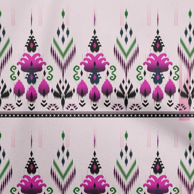 oneOone Cotton Flex Light Pink Fabric Ikat Craft Projects Decor Fabric Printed By The Yard 40 Inch Wide