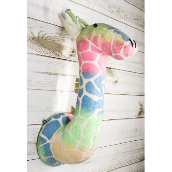 Fiona Walker England Handmade Organic Semi Pastel Giraffe Head Wall Decor Hanger