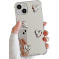 thumbnail image 1 of iPhone 14 Mirror Case Flexible Cute Heart-shaped soft silicone Clear Makeup Mirror Female Girls Shockproof Case for iPhone 14, 1 of 4