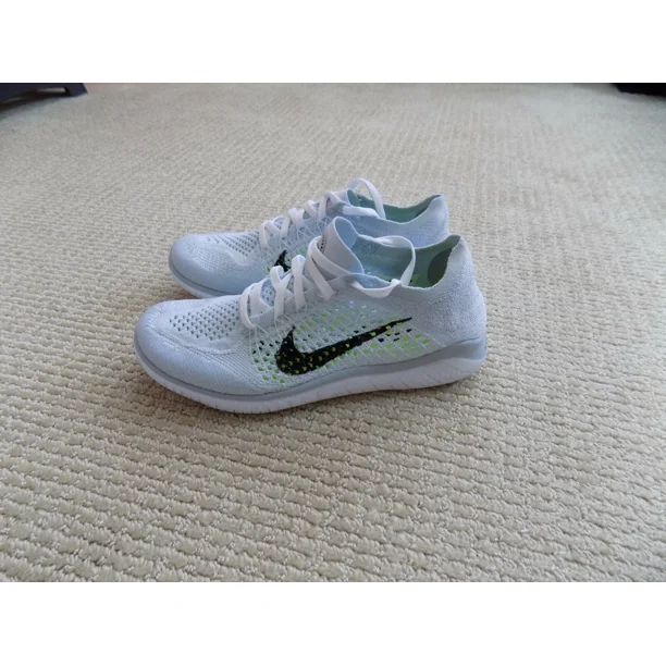 NEW WOMENS 6-9.5 NIKE FREE RN FLYKNIT 2018 RUNNING SHOES WHITE BLACK 942839 100