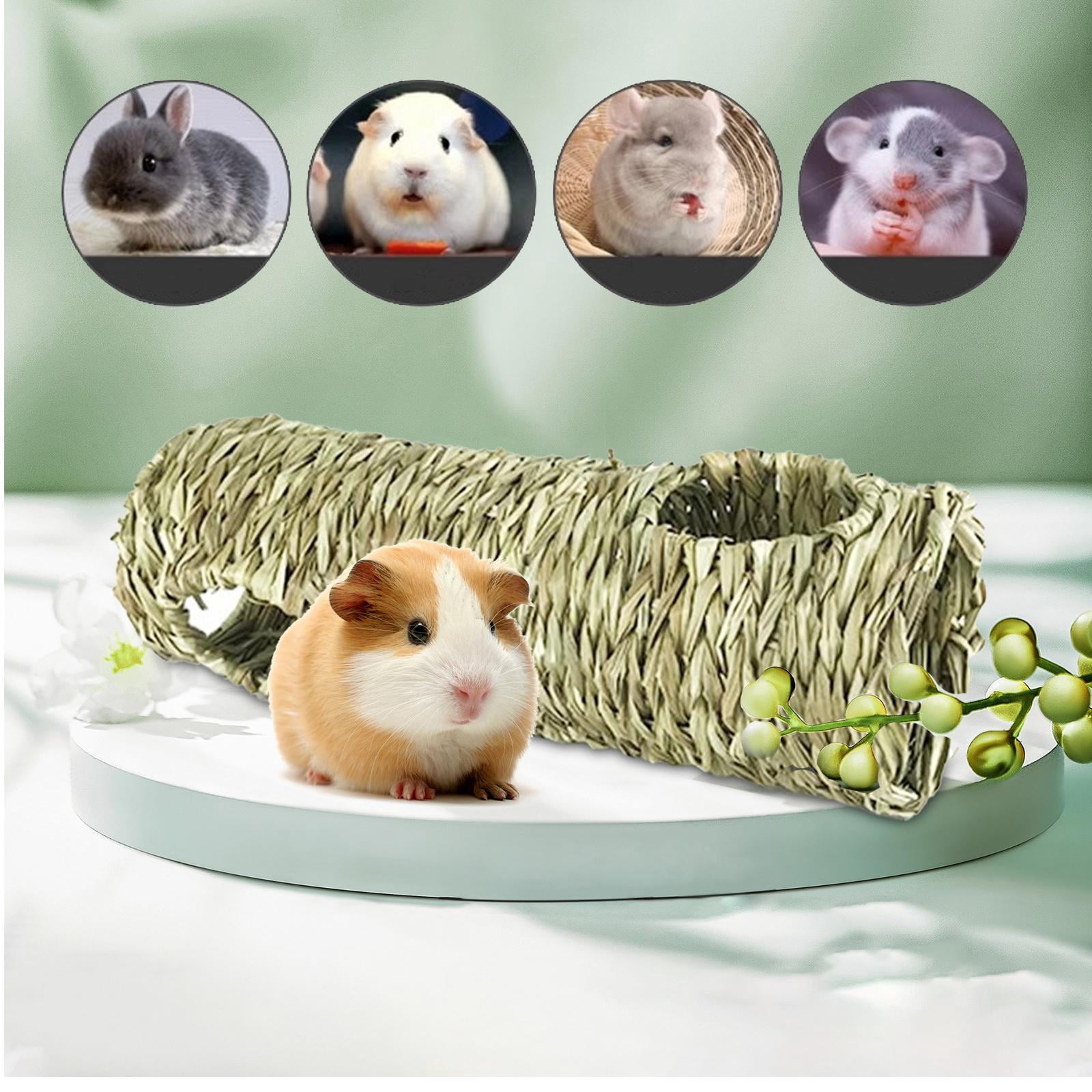 Hamster Grass Tunnel Interactive Toy Cage Chew Toys Rabbit Tunnel Tube Grass House for Mice Parrot Ferret Guinea Pig Sleeping 50x16cm