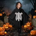 thumbnail image 6 of Girls Hooded Jumpsuits Long Sleeve Graphic Bluses Halloween Themed Costume Party Stylish Holiday Tops for Kids, 6 of 8