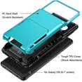 thumbnail image 4 of Case for Galaxy S10 Case Wallet 4 Card Pocket Credit Card Holder Slot Scratch Resistant Dual Layer Protective Bumper Tough Rubber Armor Hard Shell Cover Case for Samsung Galaxy S10 Light Blue, 4 of 11