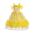 thumbnail image 2 of Vestidos de Halloween con pompones para niños Vestidos de princesa Vestidos amarillos, 2 of 6