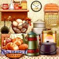 thumbnail image 2 of Cuadros Decorativos 5D bricolaje taladro redondo completo diamante pintura comida Kit decoración del hogar arte artesanía Wdftyju embutido en tela, 2 of 8