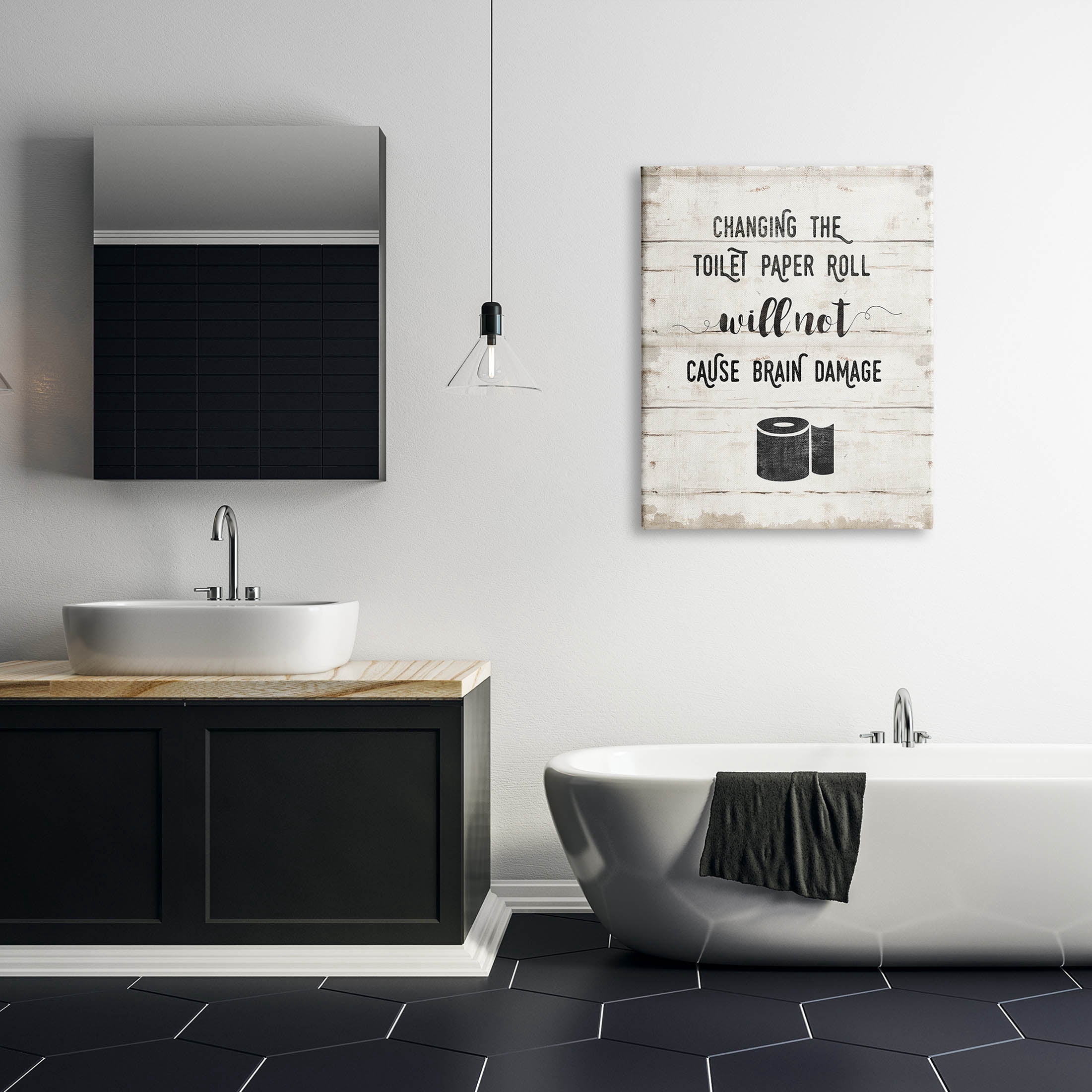 Stupell Industries Changing Toilet Paper Funny Graphic Art Gallery Wrapped Canvas Print Wall Art, Design by Amanda Murray