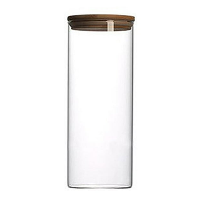 AMERTEER Bocal de Rangement de Cuisine en Verre Transparent à Haute Cylindre avec Couvercle