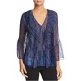 thumbnail image 1 of Blusa de terciopelo Elie Tahari para mujer azul XS, 1 of 2