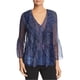 thumbnail image 1 of Blusa de terciopelo Elie Tahari para mujer azul XS, 1 of 2