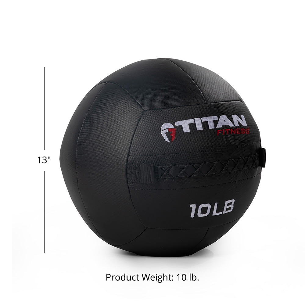 Titan Fitness 10 LB Composite Wall Ball, Soft Shell Poly-Composite Laminate Cross Texture