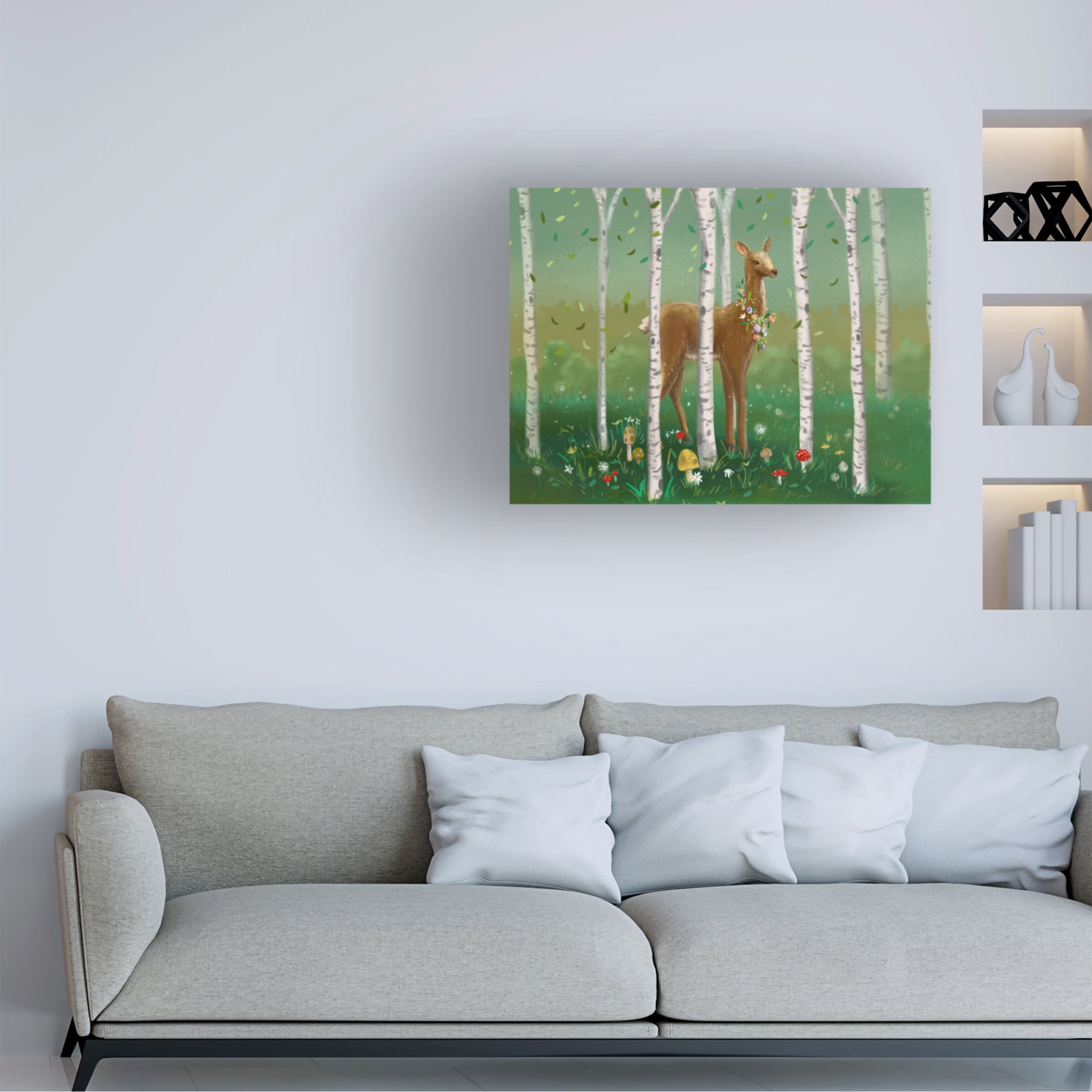 Canvas Wall Art - Christine Rotolo 'Forest Animals Deer' Wall Art for Living Room, Bedroom, or Office Décor by Trademark Fine Art - 47 x 35 Inches