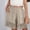 *Khaki, variant on ClodeEU Women's Elastic Waist Ruffle Trim Shorts,Casual Lightweight Loose Fit Summer Shorts with Pockets Dark Blue,Women's Plus L