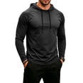 thumbnail image 2 of Dwellite Men's Hooded 50+ Sun T Shirts Long Sleeve Athletic Tops Summer Casual Fishing Shirts Black 2XL, 2 of 8